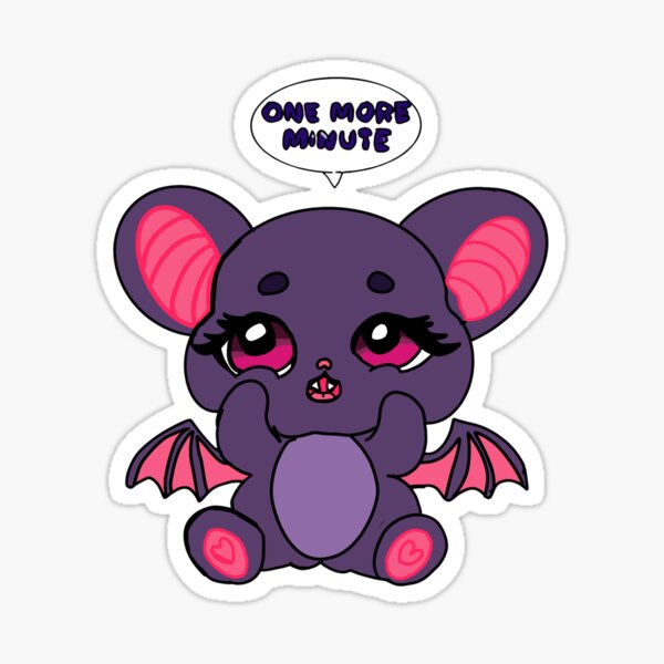 Item preview, Kawaii Fledermaus mit dem Spruch „Noch eine Minute“ – Niedliche, schläfrige Tierkunst für Kinder und Jugendliche designed and sold by Luca-Art-Shop.