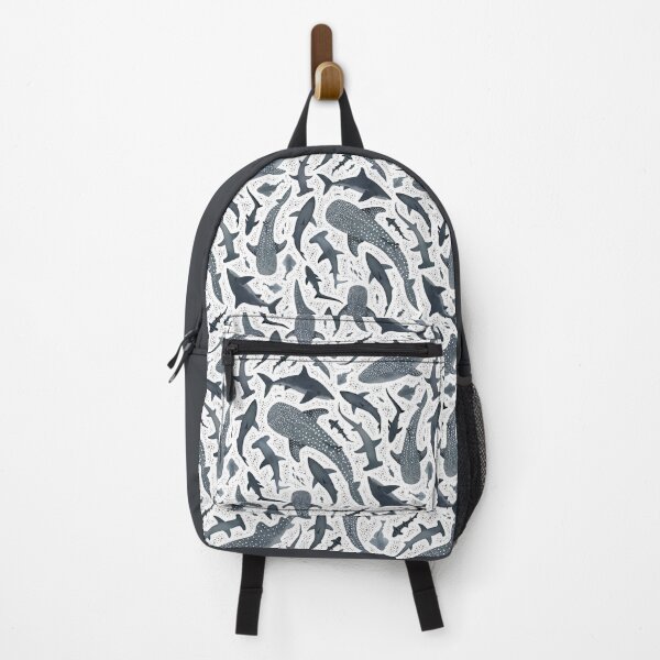 Item preview, Monochrome grey watercolour shark ocean on white designed and sold by adenaJ.