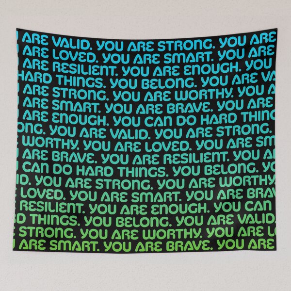Item preview, Affirmations - Green, Teal, Sky Blue Gradient designed and sold by sillyjess.