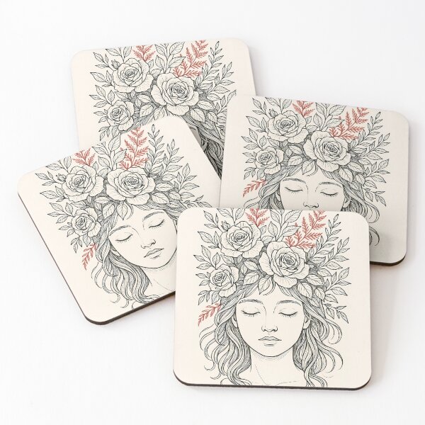 Item preview, Floral Crown Serenity: A Blooming Muse designed and sold by chintee.