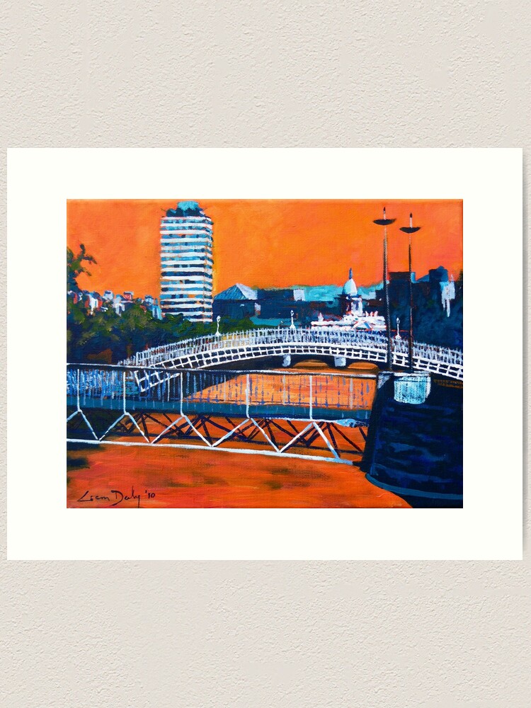 Thumbnail 1 of 3, Art Print, Liffey Bridges, Dublin designed and sold by eolai.