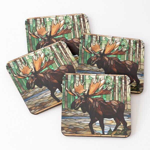 Item preview, Stained Glass Moose designed and sold by CalmnessbyChoice.