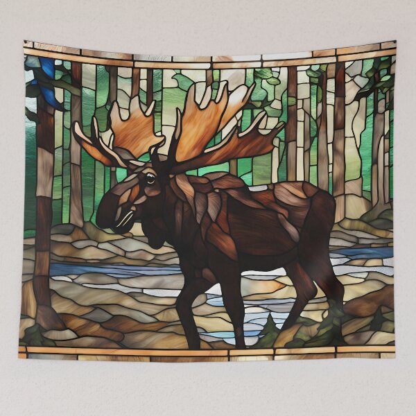 Item preview, Stained Glass Moose designed and sold by CalmnessbyChoice.