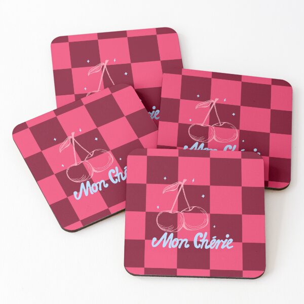 Item preview, Mon Chérie – Cute Cherry with Pink Checker Design designed and sold by ArtbyHanz16.