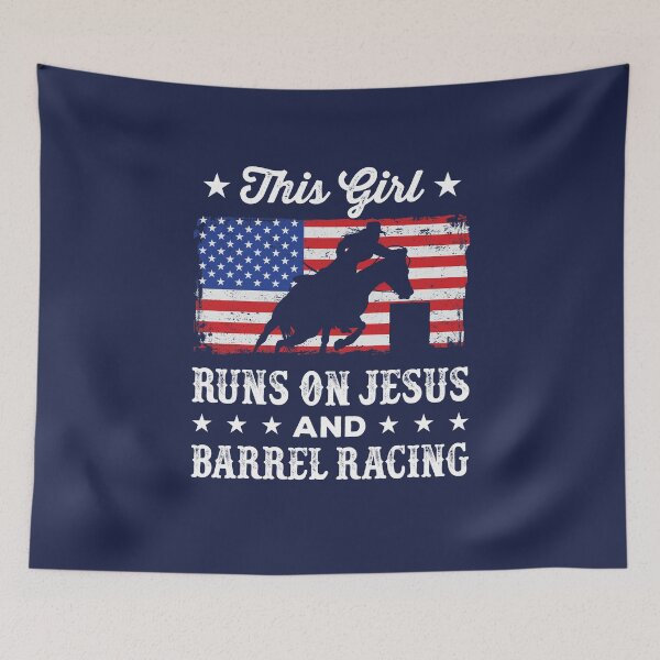 Item preview, This Girl Runs on Jesus and Barrel Racing designed and sold by jaygo.