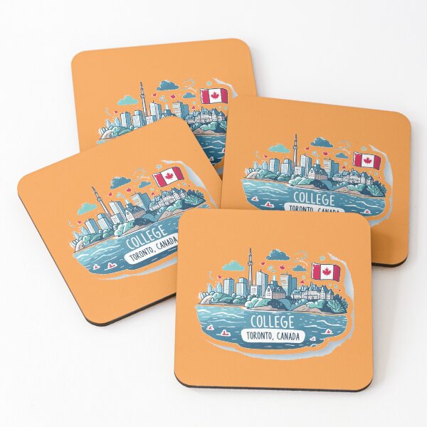 Item preview, College Toronto Canada Minimalist Watercolor Cityscape Sticker,  designed and sold by PaintMeWorld.