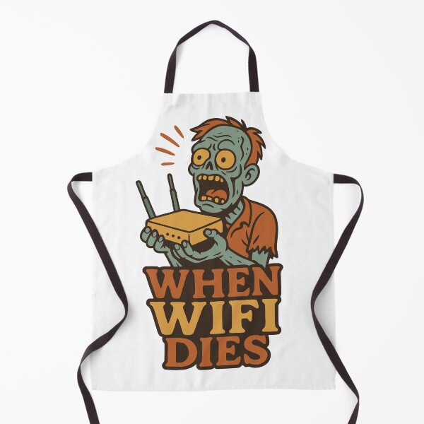 Item preview, When WiFi Dies: Cartoon Zombie Design designed and sold by Retro Boo Tee.