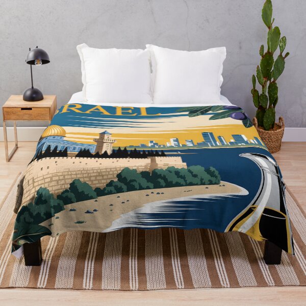 Item preview, Israel: Vintage Poster – Golden Dome, Dead Sea & Tel Aviv designed and sold by LSVart.