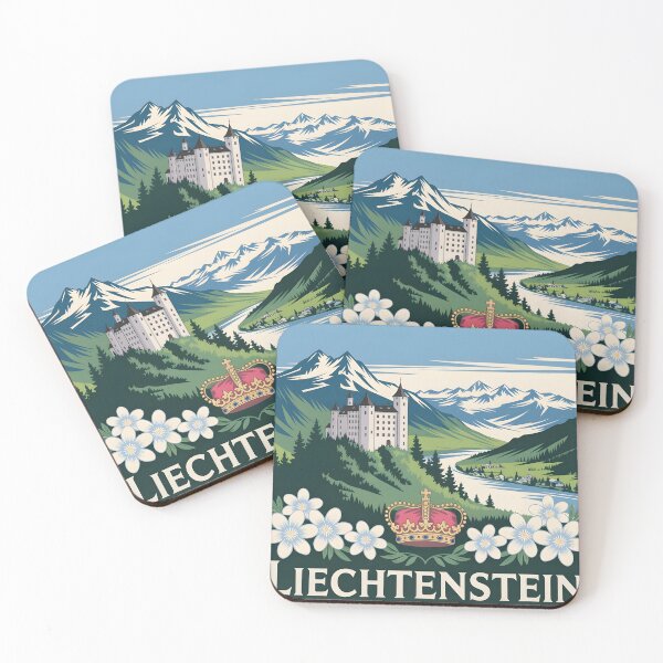 Item preview, Liechtenstein: Vintage Vaduz Castle & Rhine Valley Poster designed and sold by LSVart.