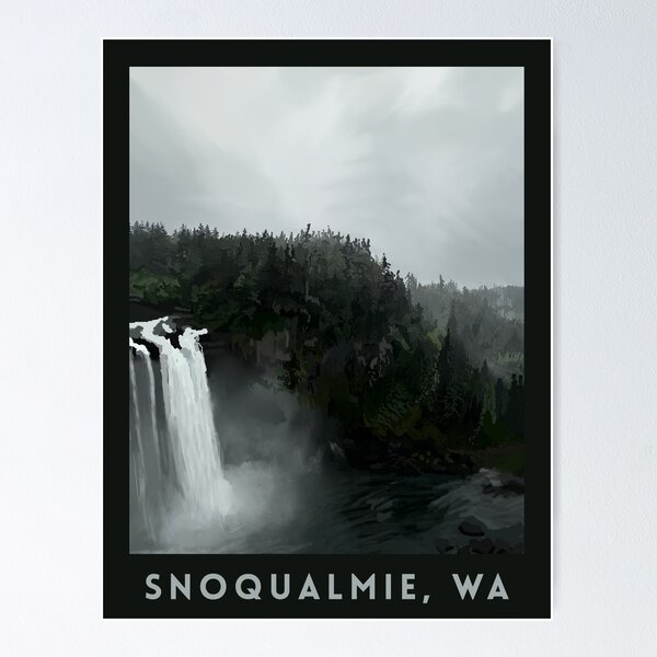 Artikel-Vorschau von Zeichnung des Snoqualmie-Wasserfalls im Washington State, designt und verkauft von julestown.