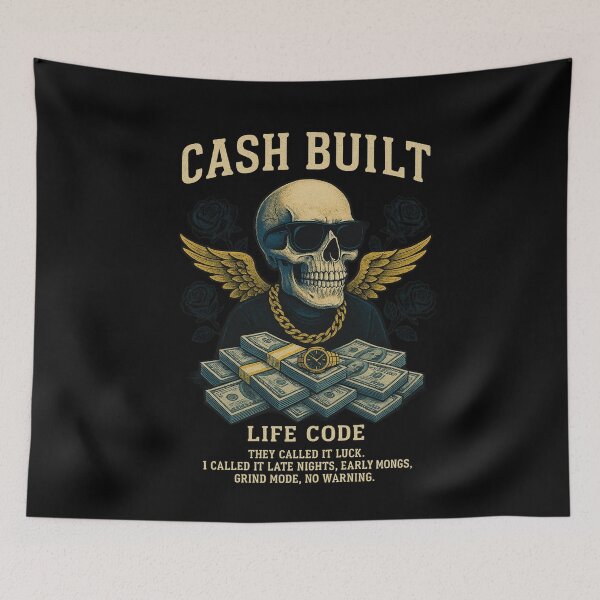 Item preview, Cash Built – Hustle Skull Grind Mode Design designed and sold by Wizard-shop1.