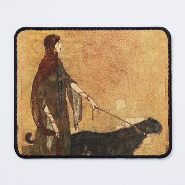 Item preview, Art Nouveau Lady walking her Panther vintage Gustav Klimt artwork designed and sold by Vintage Designs +.