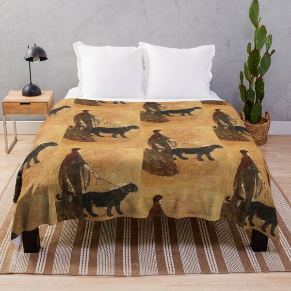 Item preview, Art Nouveau Lady walking her Panther vintage Gustav Klimt artwork designed and sold by Vintage Designs +.