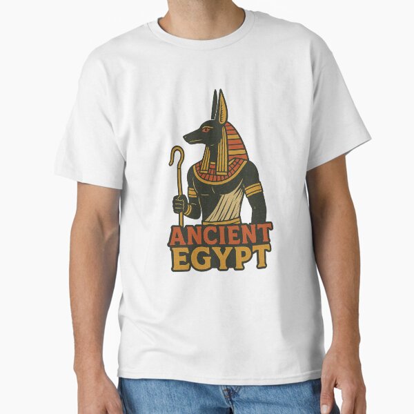 Item preview, Ancient Egyptian deity Anubis represented with distinct features and vibrant colors in iconic artistic style designed and sold by DapoSimpleArt.