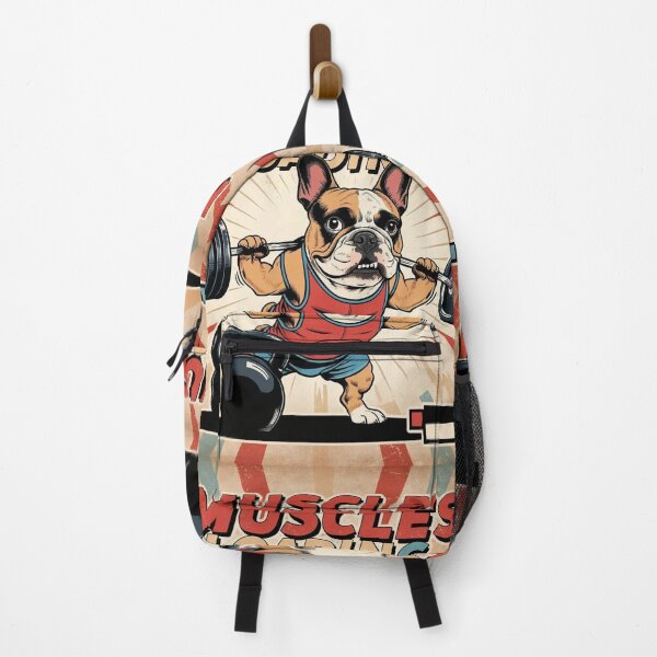 Item preview, Funny French Bulldog Gym Workout - Muscles Loading Retro Poster designed and sold by BukJus.