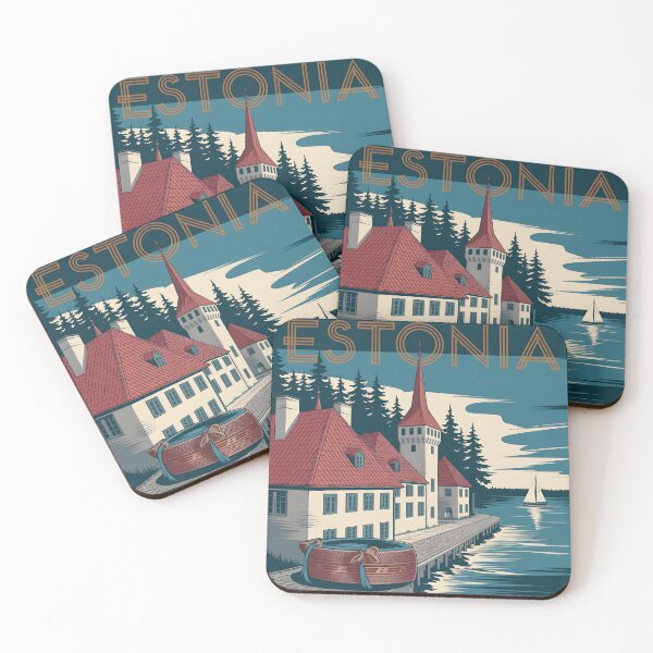 Item preview, Estonia Travel Poster: Tallinn Old Town & Baltic Scenery designed and sold by LSVart.