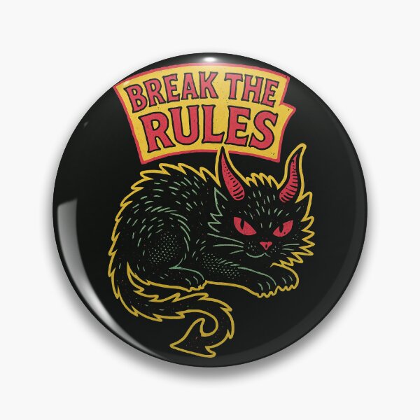 Item preview, Break the Rules – Devil Cat Rebel Retro Punk Design	 designed and sold by Victor Shadehorn.