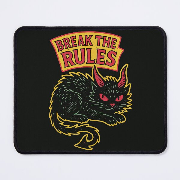 Item preview, Break the Rules – Devil Cat Rebel Retro Punk Design designed and sold by Victor Shadehorn.
