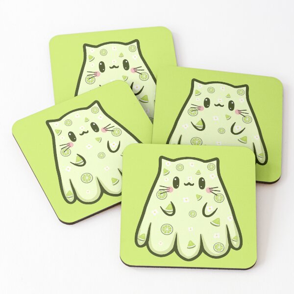 Item preview, Lime Sheet Ghost Cat designed and sold by KilkennyCat Art.