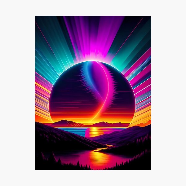 Item preview, Neon Geometric Orb Abstract Art designed and sold by Esterlane.