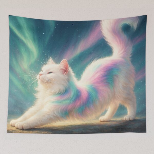 Item preview, Aurora Stretching Cat - Aurora Cat Series (2/7) designed and sold by RinWinArts.