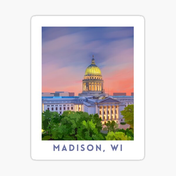 Artikel-Vorschau von Madison, Wisconsin State Capitol bei Sonnenuntergang, designt und verkauft von julestown.