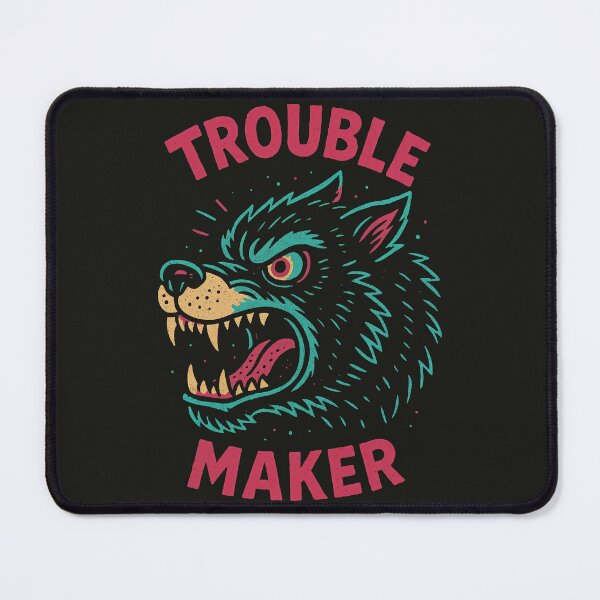 Item preview, Troublemaker – Retro Wild Beast Punk Rock Graphic Design	 designed and sold by Victor Shadehorn.