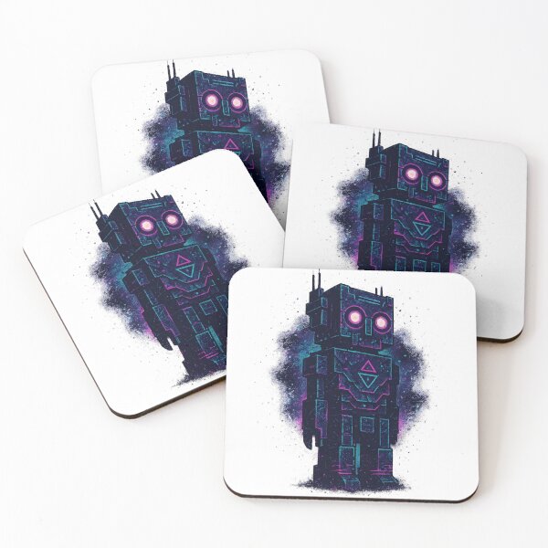 Item preview, "Neon Mech Totem – Glitched Retro Sentinel" designed and sold by OrbitOdyssey.