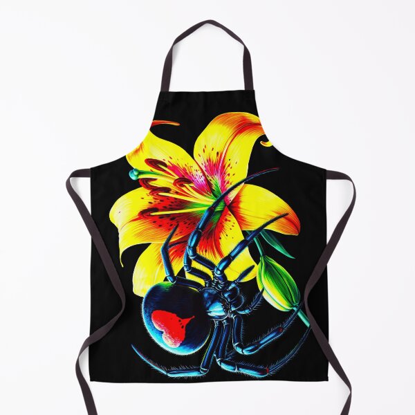 Item preview, Back Widow Spider in love and Flower Brilliant Lily designed and sold by NEUMANN ArtWear Boutique.