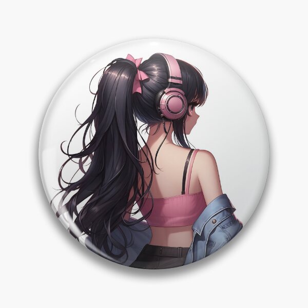 Item preview, A Girl in casuals, wearing headphones and turning to the side designed and sold by sks-ai-artist.