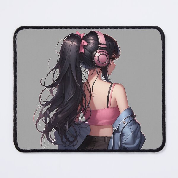 Item preview, A Girl in casuals, wearing headphones and turning to the side designed and sold by sks-ai-artist.