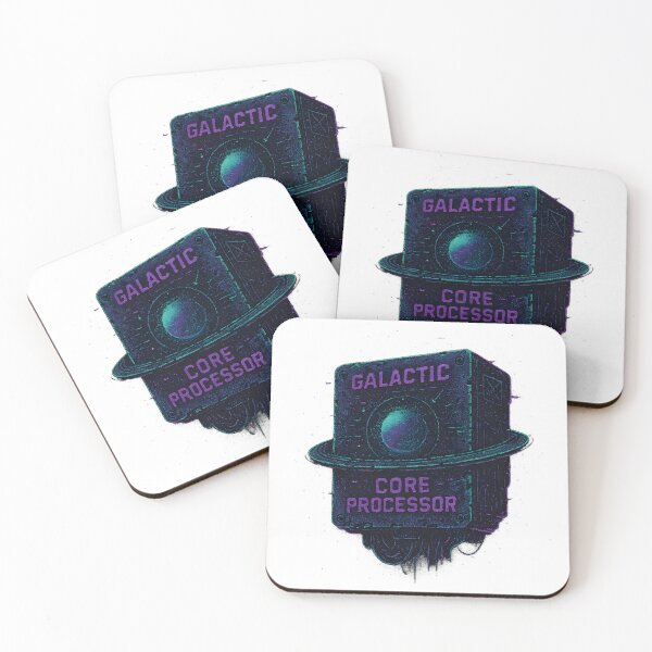 Item preview, "Galactic Core Processor – Glitched Vaporwave Artifact" designed and sold by OrbitOdyssey.