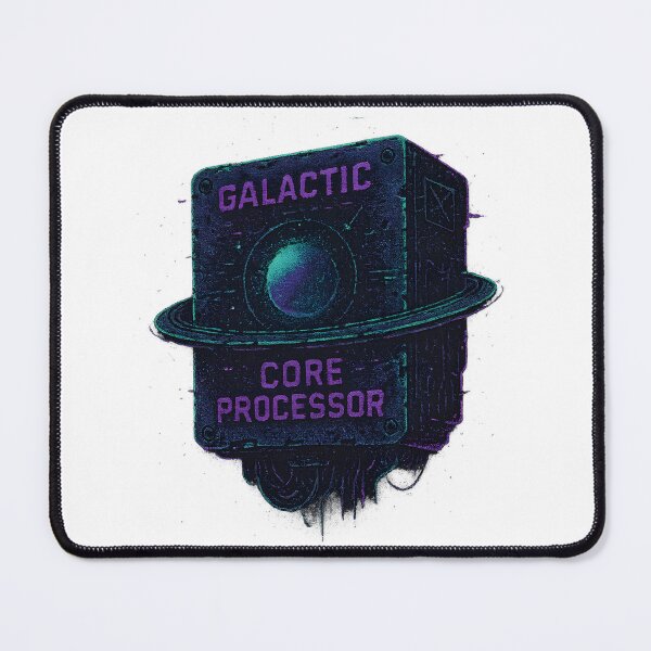 Item preview, "Galactic Core Processor – Glitched Vaporwave Artifact" designed and sold by OrbitOdyssey.