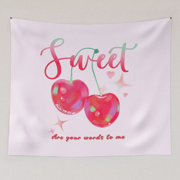 Item preview, Sweet Are Your Words - Cute Cherry Scripture  designed and sold by Joy Apparent.