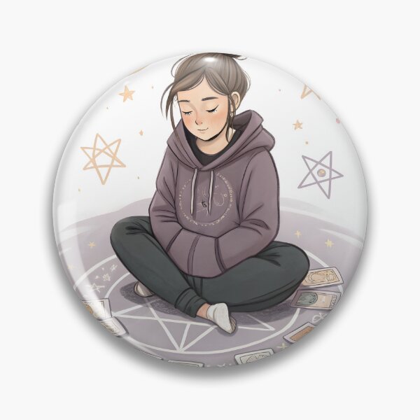 Item preview, Cozy Witch with Tarot Cards Sticker designed and sold by DuskTillDown.