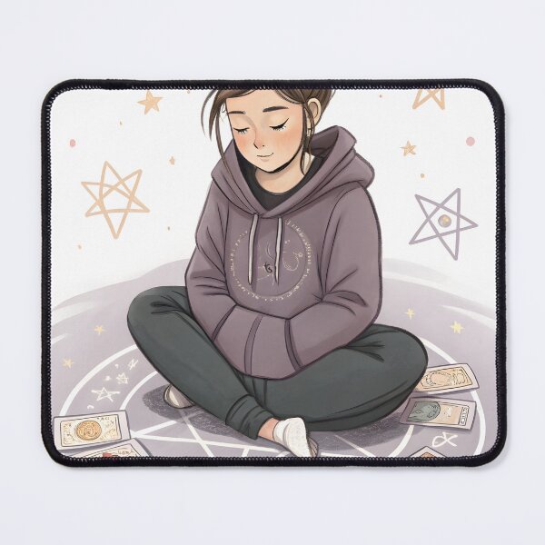 Item preview, Cozy Witch with Tarot Cards Sticker designed and sold by DuskTillDown.