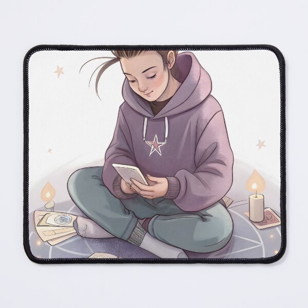 Item preview, Cozy Witch with Tarot Cards Sticker designed and sold by DuskTillDown.