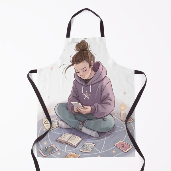 Item preview, Cozy Witch with Tarot Cards Sticker designed and sold by DuskTillDown.