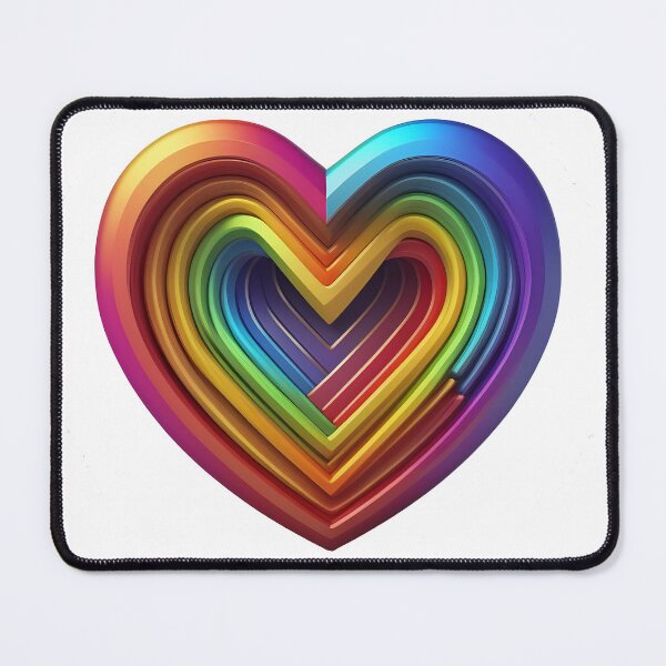 Item preview, Multicolor 3D heart, modern design with vibrant colors designed and sold by elkuni.
