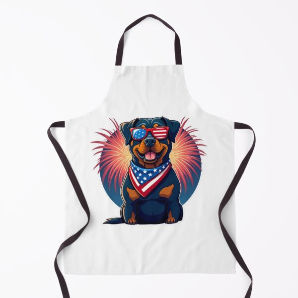 Item preview, Rottweiler Dog with Fireworks & Flag designed and sold by CreatvShop.