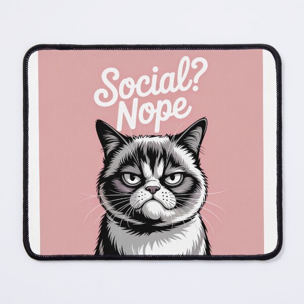 Item preview, Social Nope Meme designed and sold by ThreadCultureAU.
