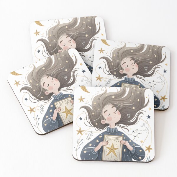 Item preview, The Star Tarot Astral Girl Sticker designed and sold by DuskTillDown.