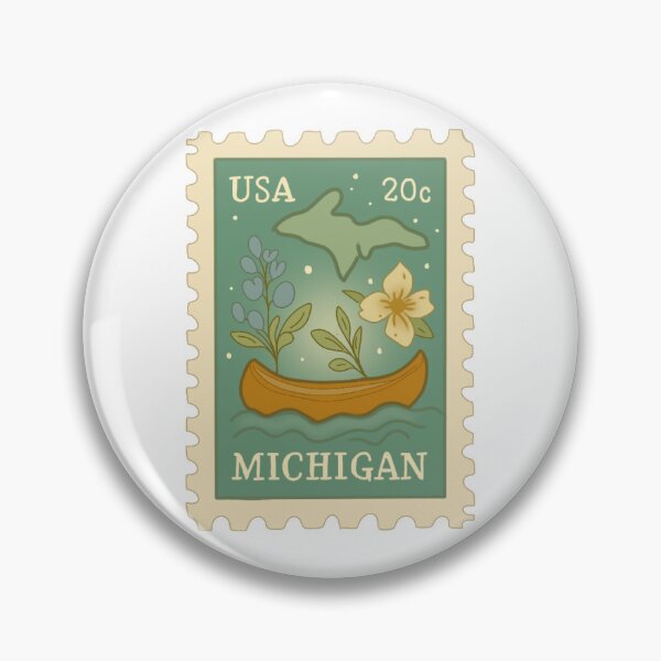 Item preview, Michigan State Stamp  designed and sold by Peachanddaisy.