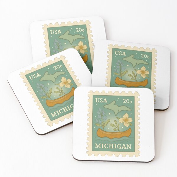 Item preview, Michigan State Stamp  designed and sold by Peachanddaisy.