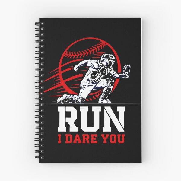 Item preview, Run I Dare You Bold Baseball Catcher Quote For Confident Players designed and sold by ViktoonShirts.