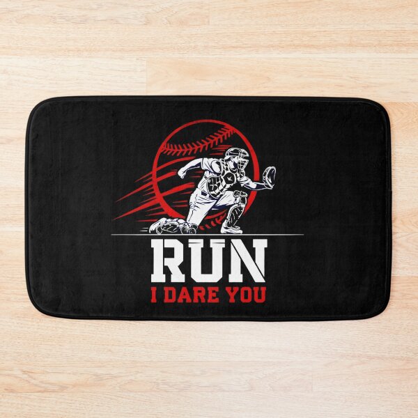 Item preview, Run I Dare You Bold Baseball Catcher Quote For Confident Players designed and sold by ViktoonShirts.