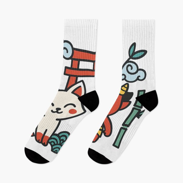 Item preview, Kawaii Kitsune and Oni Japanese Yōkai Mythical Creatures designed and sold by NipponPop.