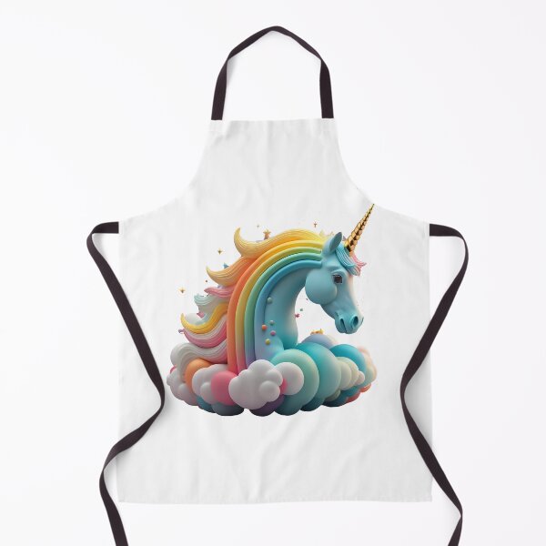 Item preview, Abstract 3d unicorn and rainbow on clouds designed and sold by elkuni.
