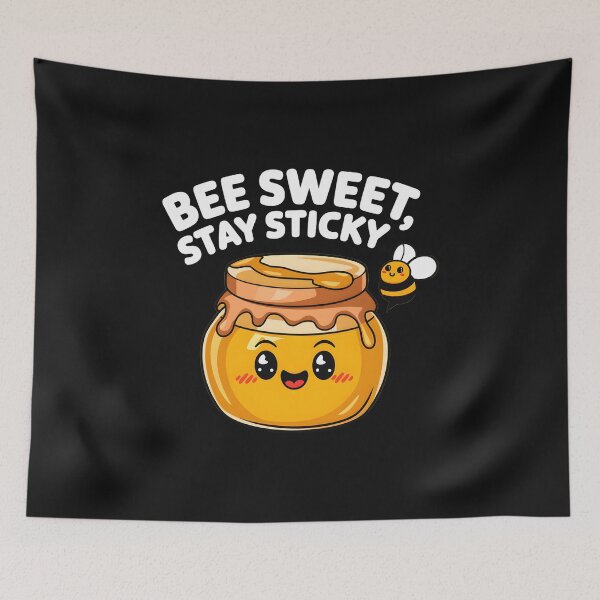 Item preview, Bee Sweet Stay Sticky Cute Kawaii Honey Jar And Smiling Bee  designed and sold by ViktoonShirts.