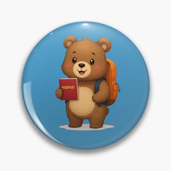 Item preview, Travel Bear with Backpack and Passport designed and sold by Fikuall.